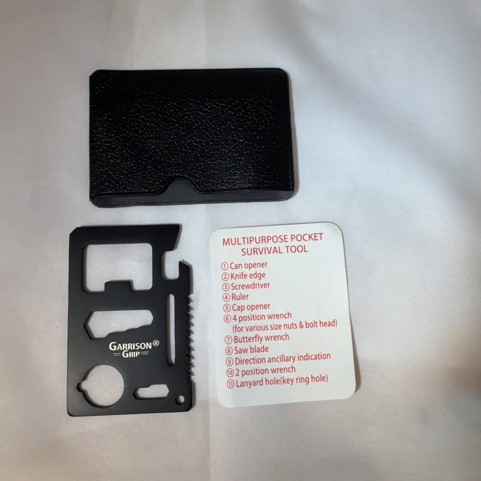 Credit Card Multitool – 11 in 1 Wallet Tool with Can Opener, Knife, Bottle Opene