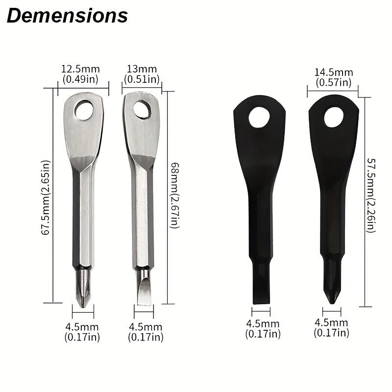 8Pcs Portable Mini Keychain Screwdriver Set Phillips Slotted Head Screwdrivers