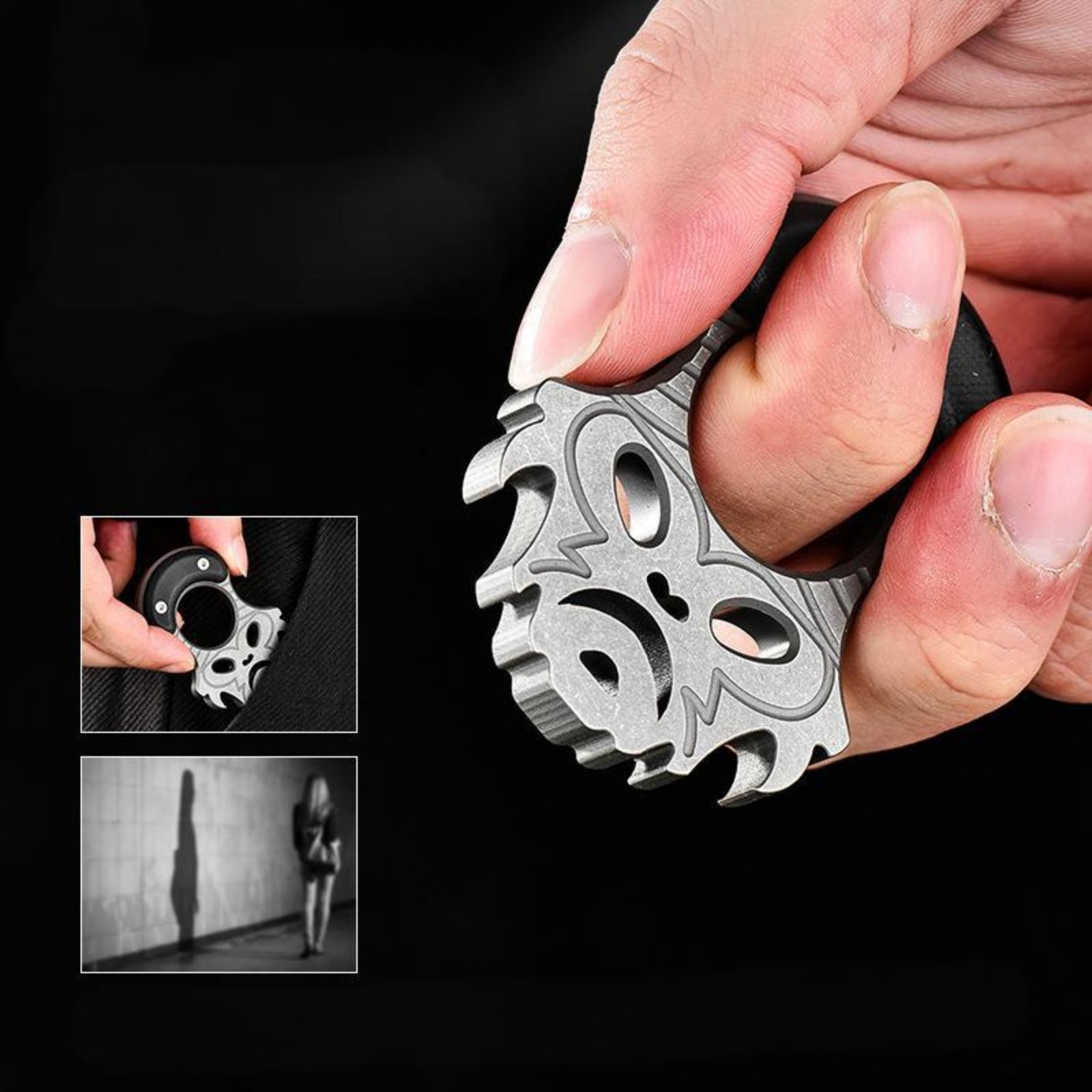 Titanium Alloy Single Finger Knuckle Bottle Opener Keychain EDC Multi-Tool