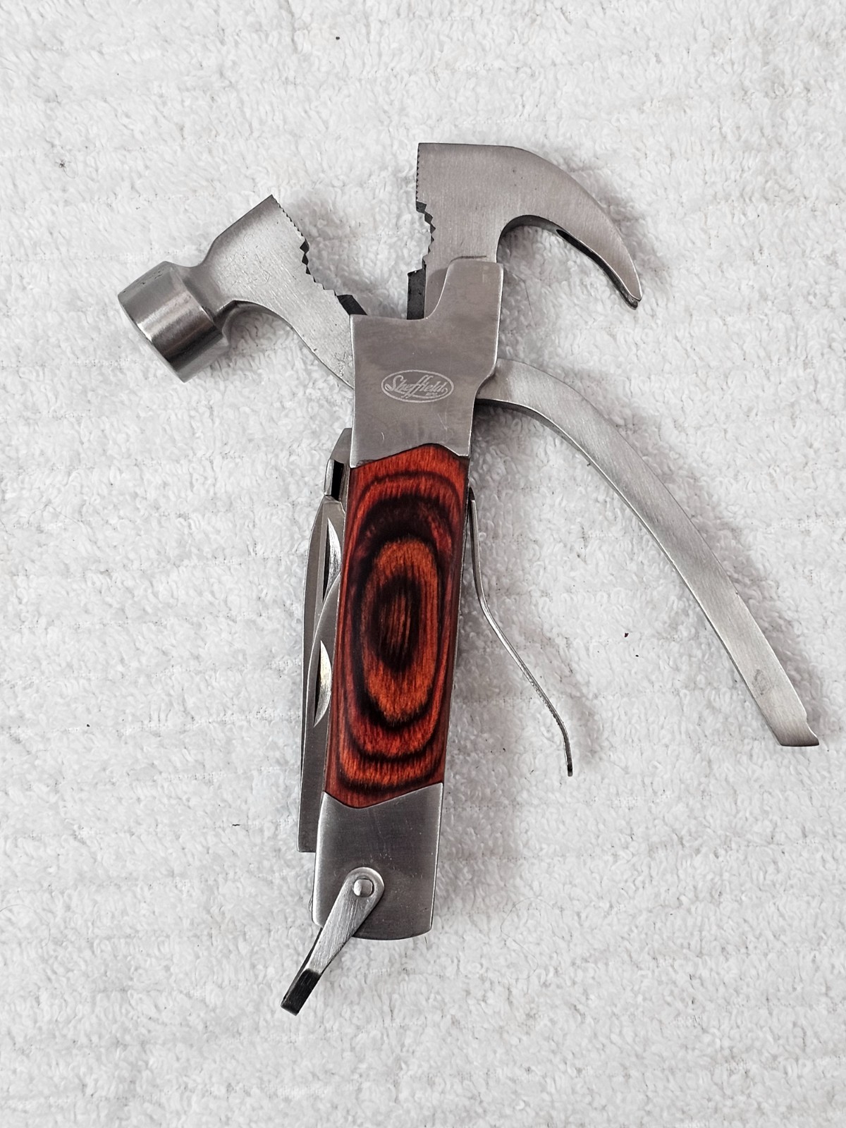 Sheffield 14-in-1 Multi Tool: Hammer Pliers Blade Knife Screwdrivers + More