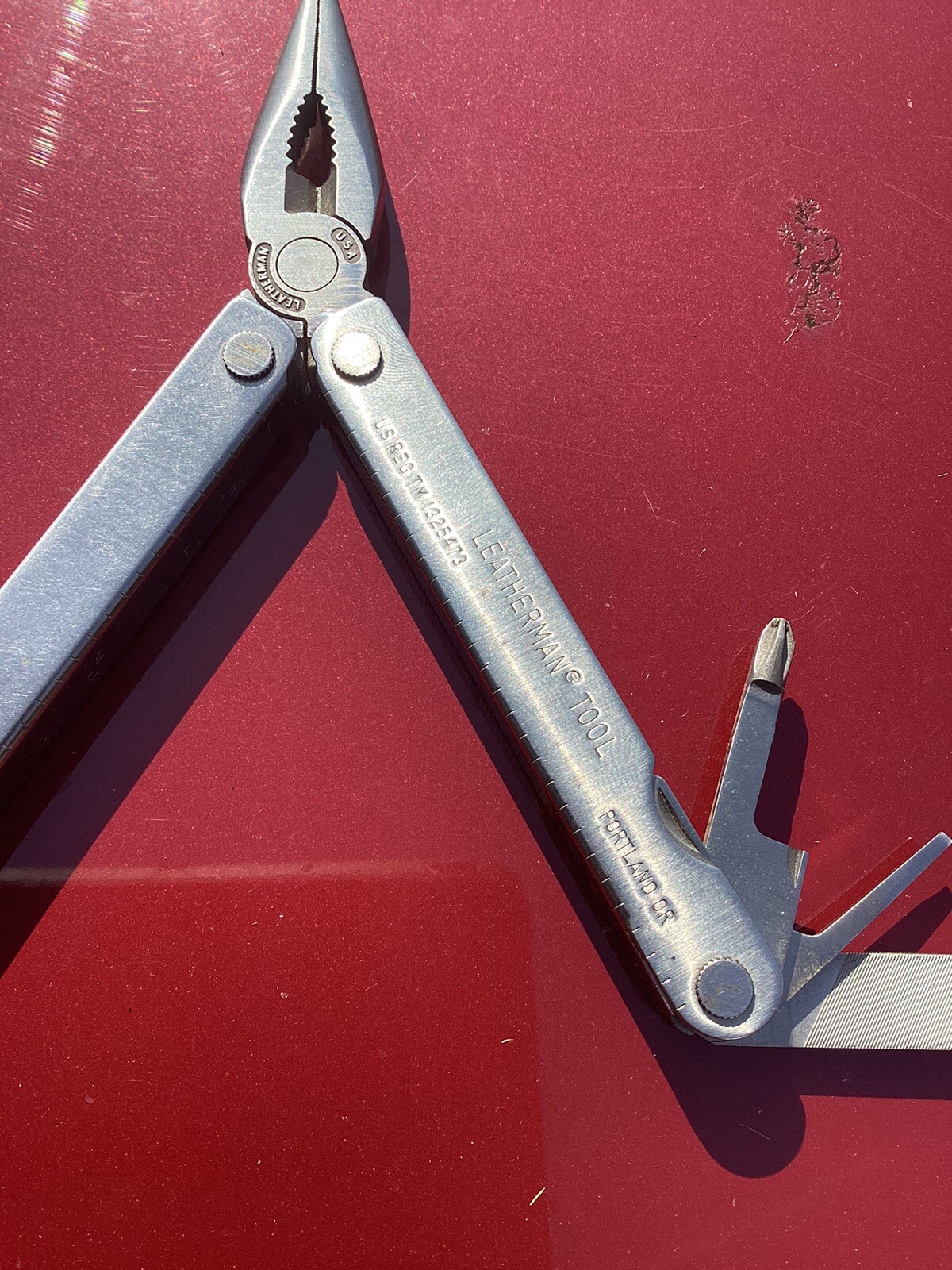 Vintage Original Leatherman TM 1325473 Multi Tool With Leather Sheath