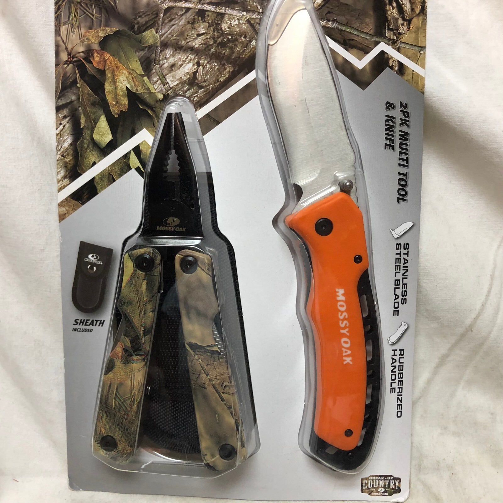 2 Pack Multi Tool and Knife Mossy Oak New In Package Hunting Survival Fishing