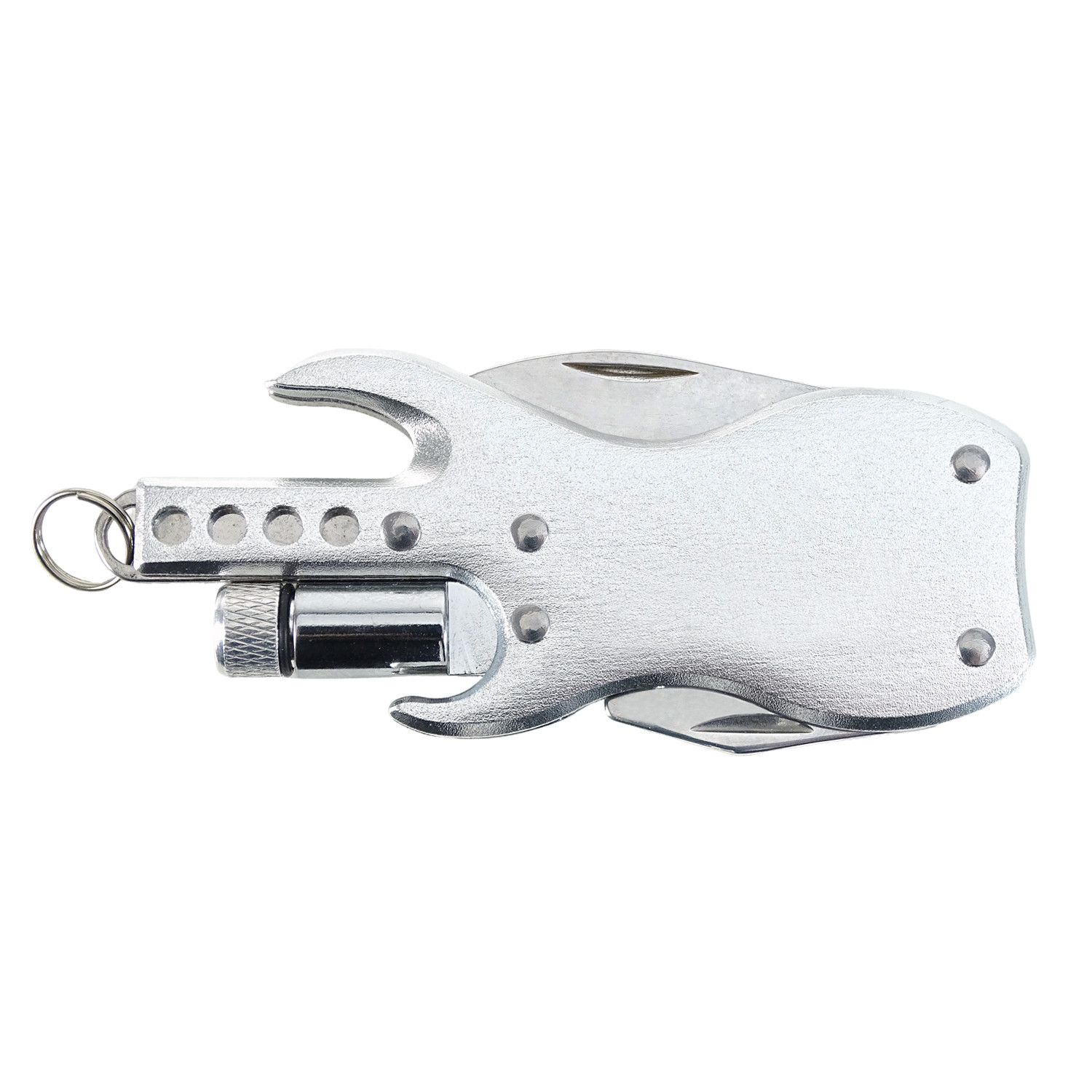 keepdrum KDMT-SV Multi Tool Keychain Guitar Silver Tone