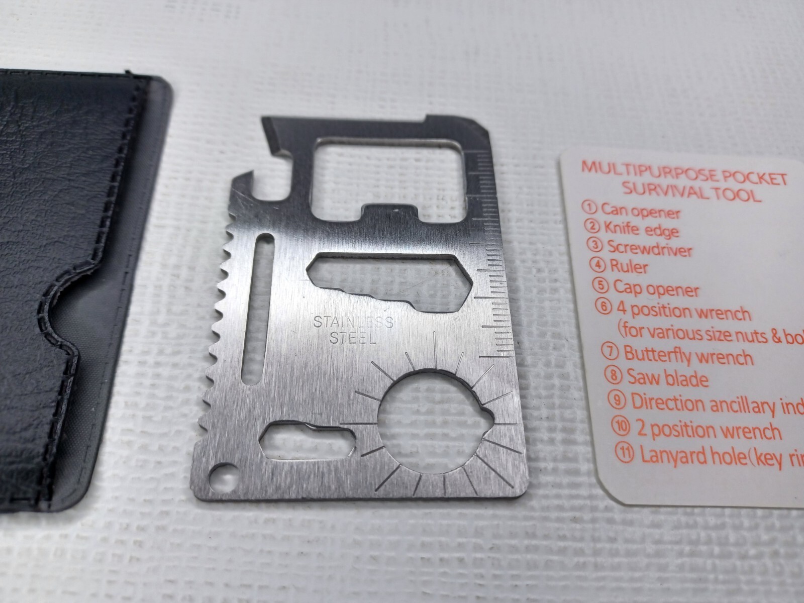 Vintage Multipurpose Pocket Survival Tool Flat Stainless Steel