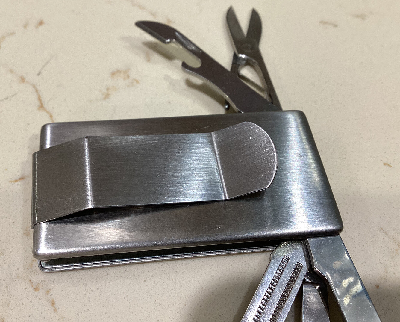 Belt Clip Tiny 5 Tool Mult-Tool (promotional give-away) Knife, Scissors Etc.