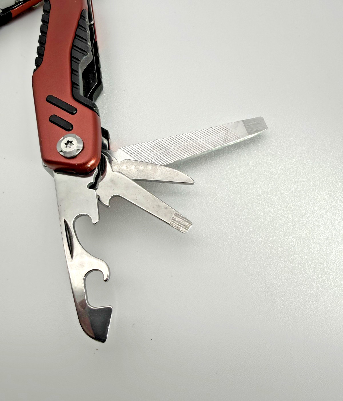 KVD Red Multi Tool Pliers Knife Saw Screwdriver Compact EDC w/ Sheath