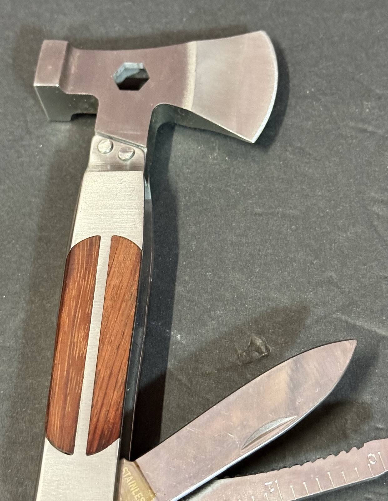 Sheffield Axe Multi-Tool 12-in-1 Camping Knives & Tools Stainless Steel W/ Pouch