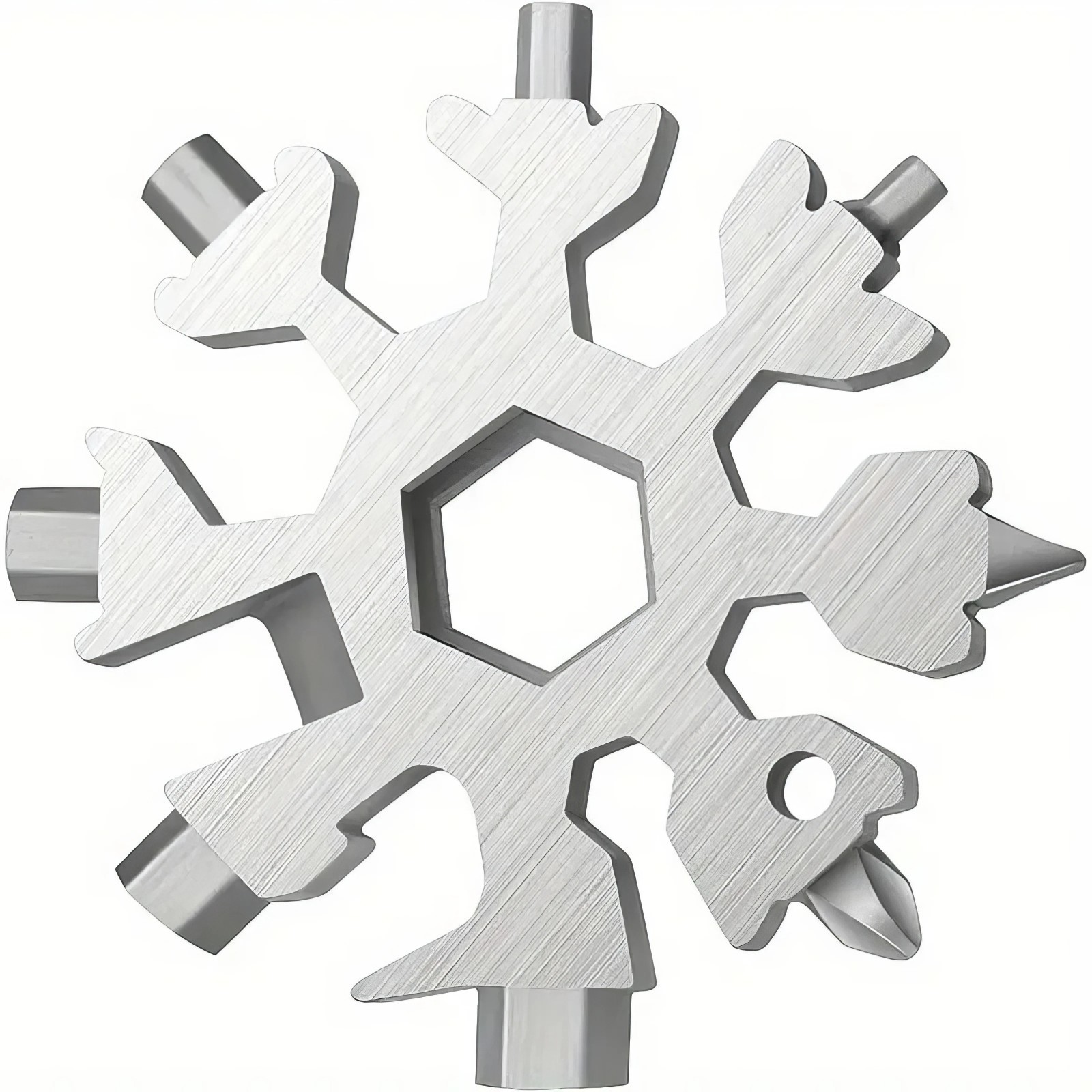 Multi Tool Snowflake Stainless Steel Wrench Bottle Opener Keychain Camping Gear