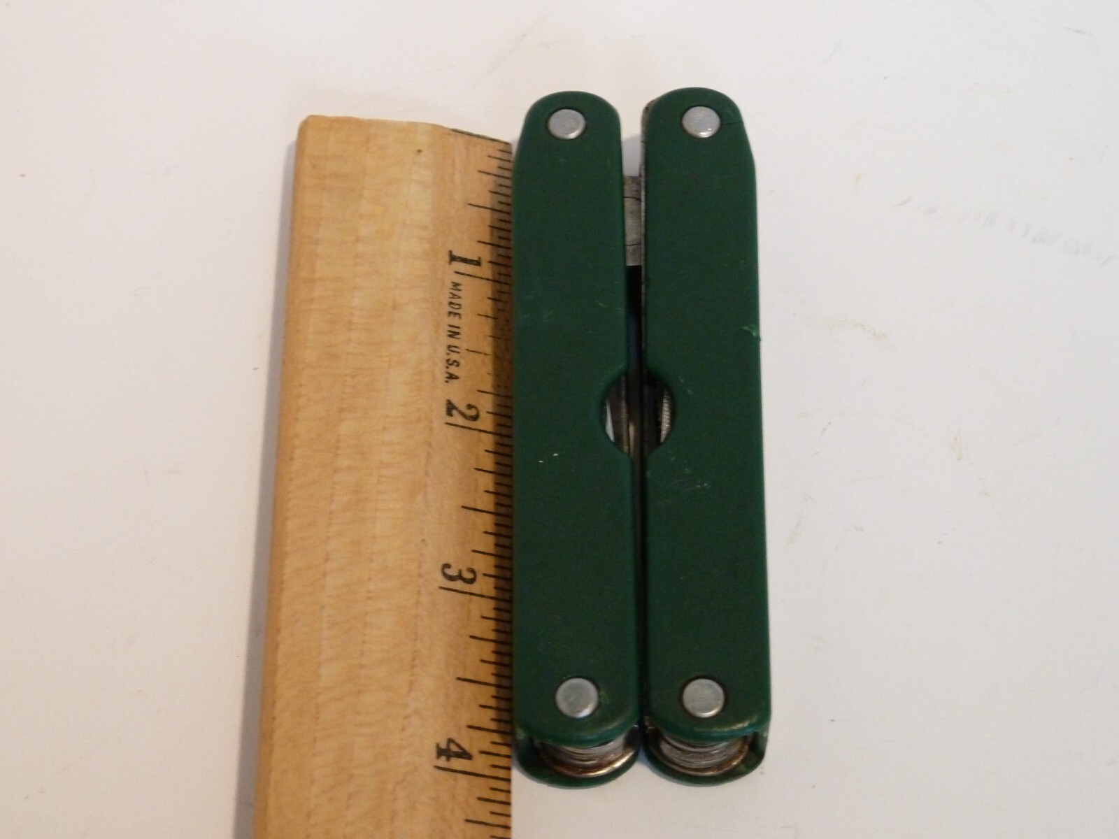 Green Plastic Handle Stainless Steel Multitool Marked KR