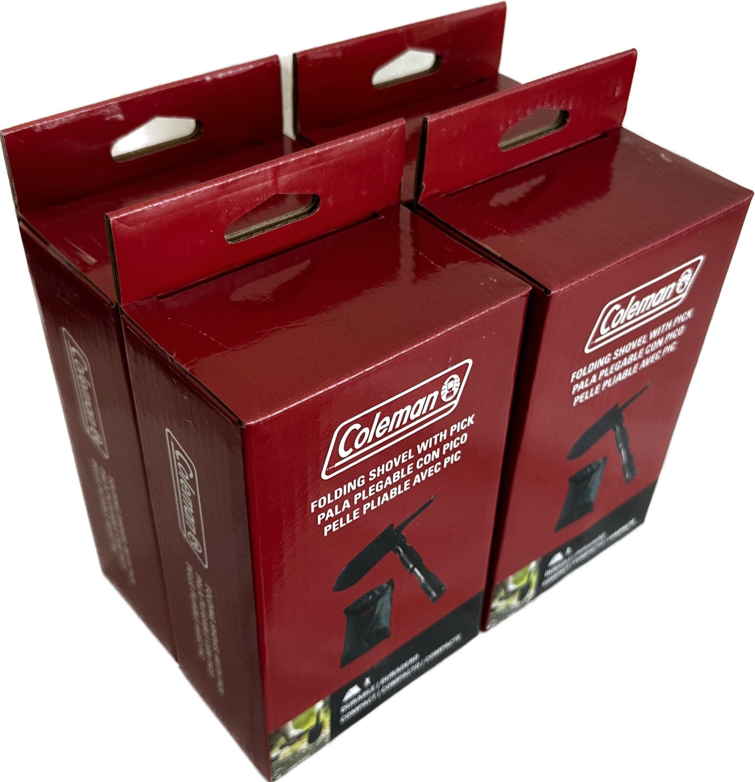 4 Pk Coleman Folding Shovel with Pick Durable Tempered Steel Construction (New)