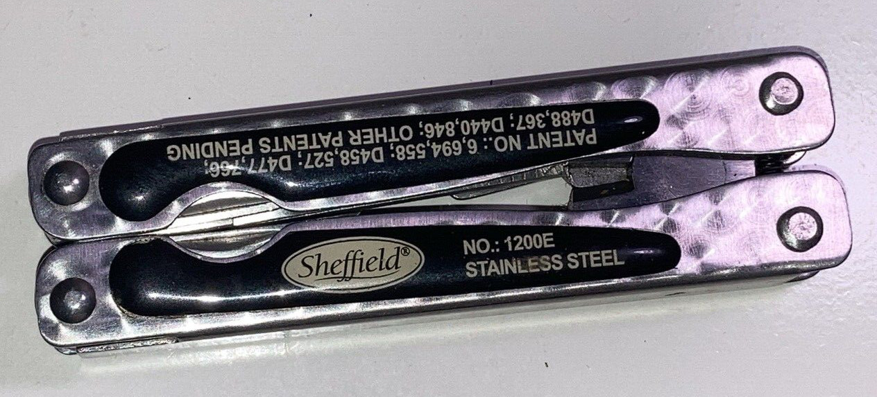 SHEFFIELD 1200E STAINLESS STEEL FOLDING MULTI 9 TOOLS 🧰 TOOL PLIER KNIFE SCREW