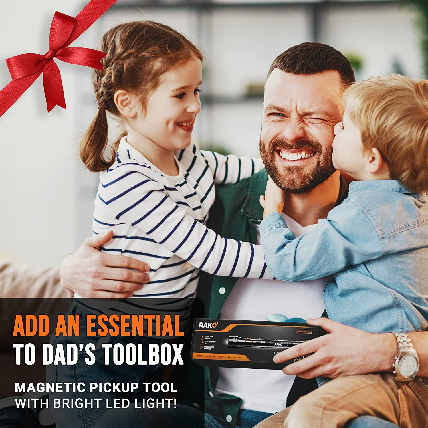 Magnetic Pickup Tool Gifts for Men – Telescoping Magnet with LED Flashlight and