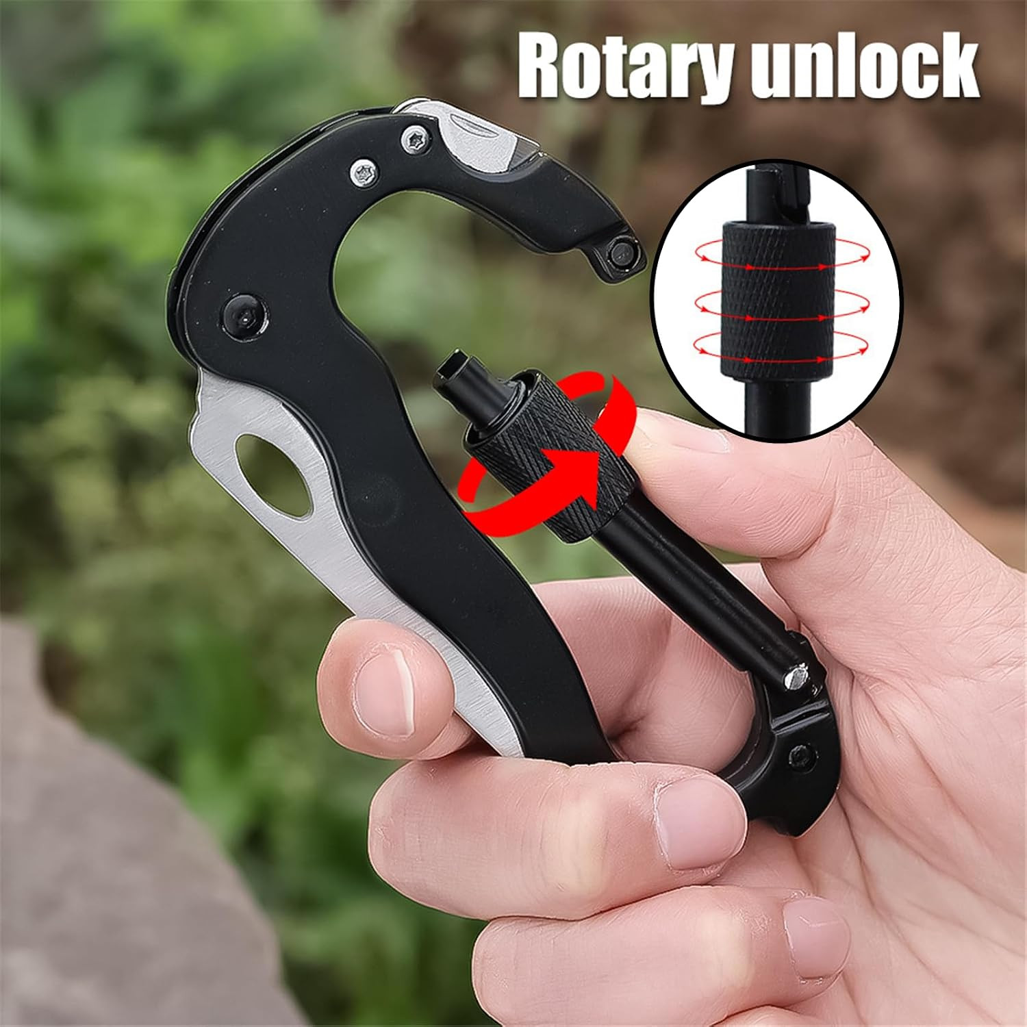 1 PCS Multitool Carabiner with Pocket Knife Professional Carabiner Multitool Key