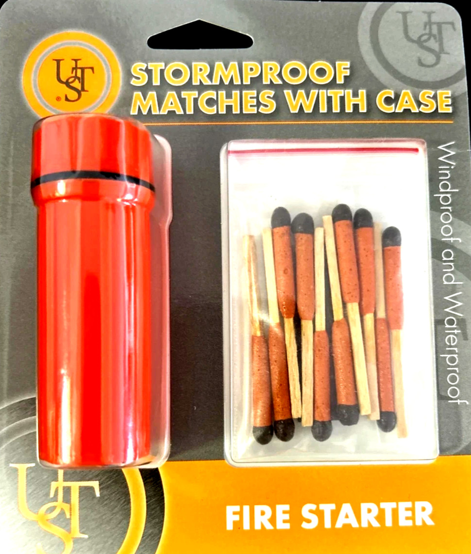 UST STORMPROOF MATCHES WITH CASE camping emergency prepare gear disaster hiking