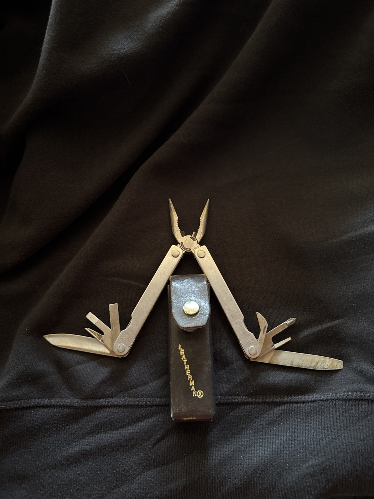 Vintage Original Leatherman Multi Tool TM 1325473 Portland OR w/Leather Sheath