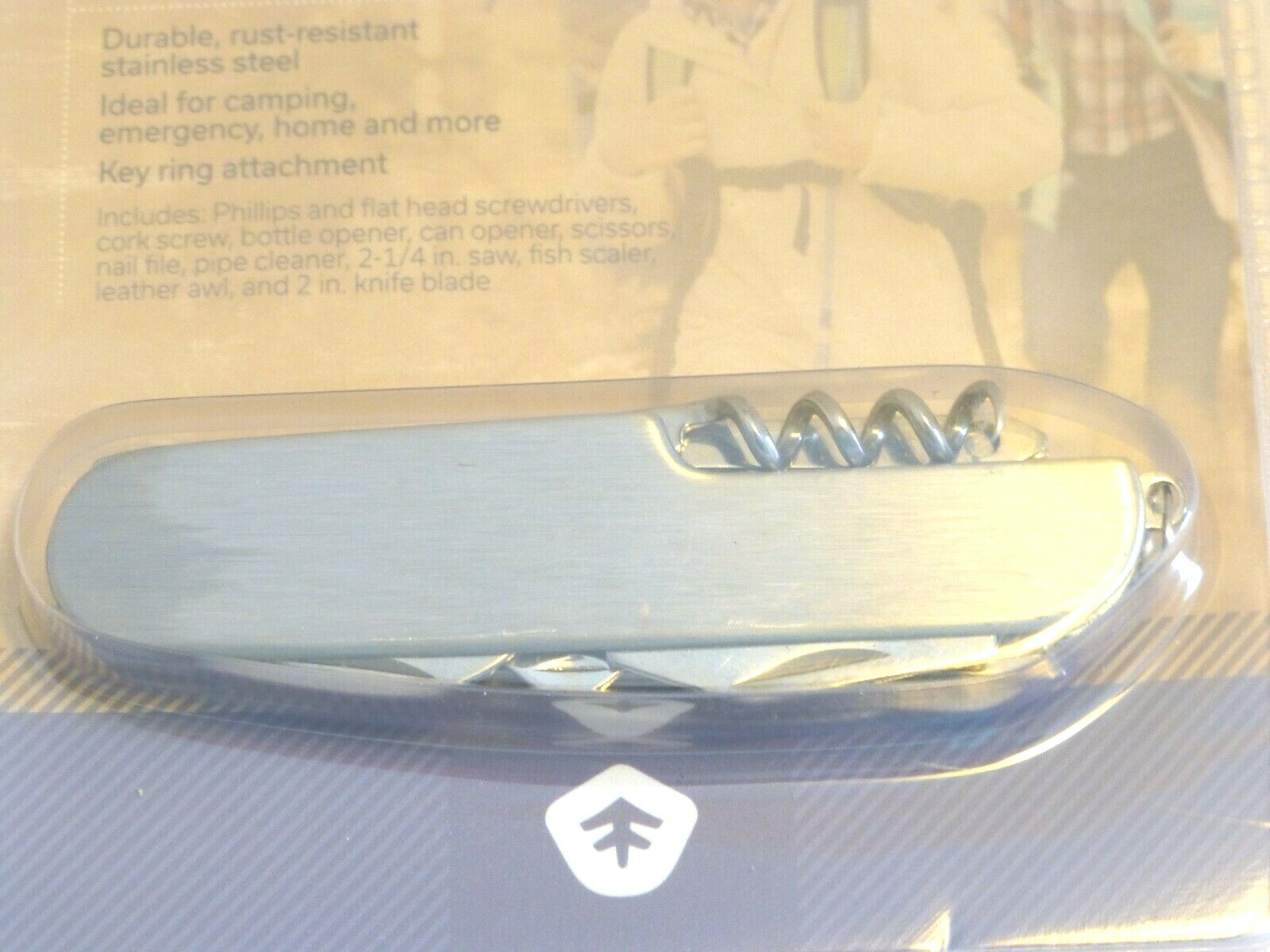 Stansport Stainless Steel 12 function knife NEW key ring attachment camping home