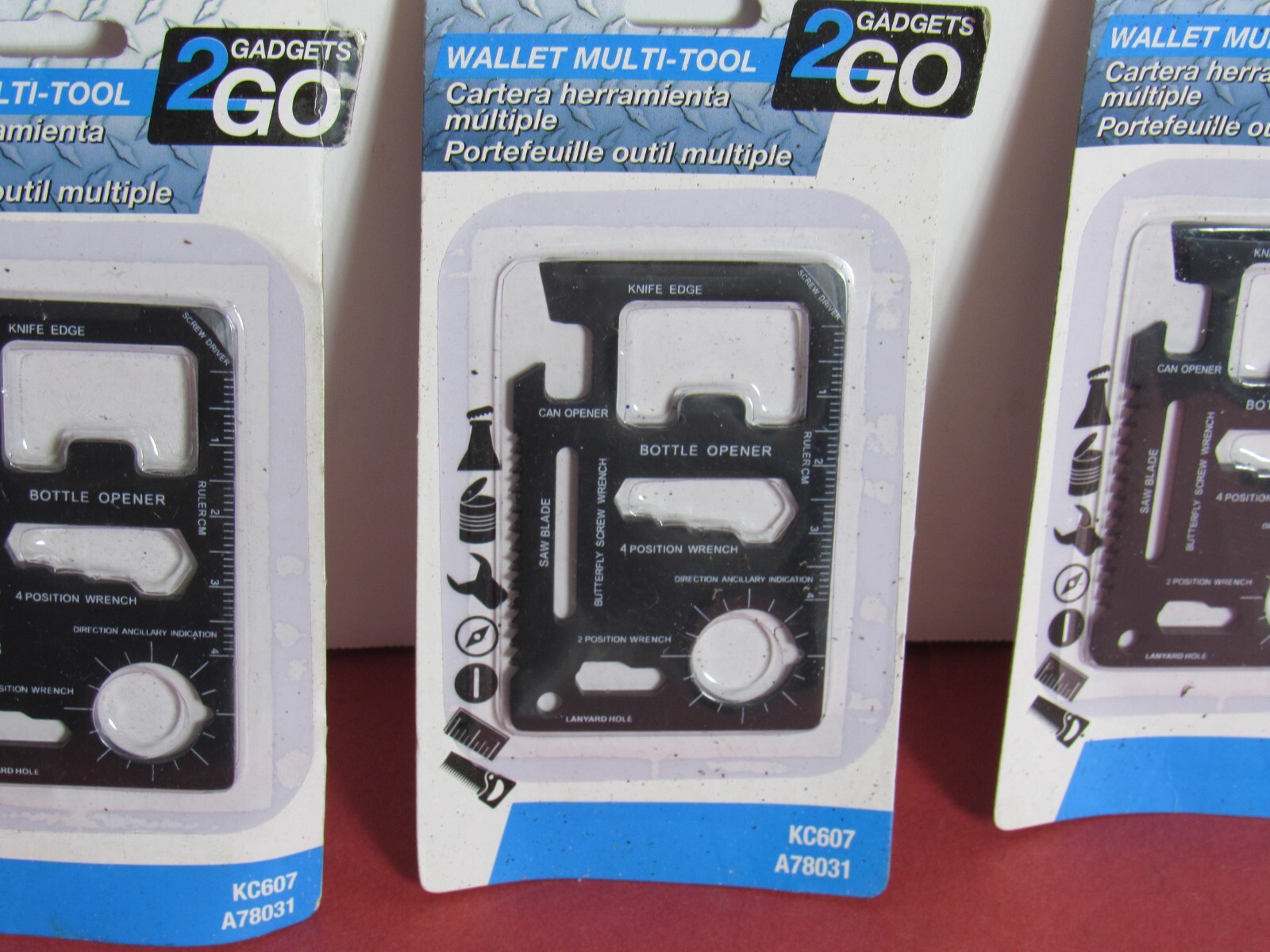 Lot of 4 Gadgets to Go Wallet Multi-Tool KC607 A78031