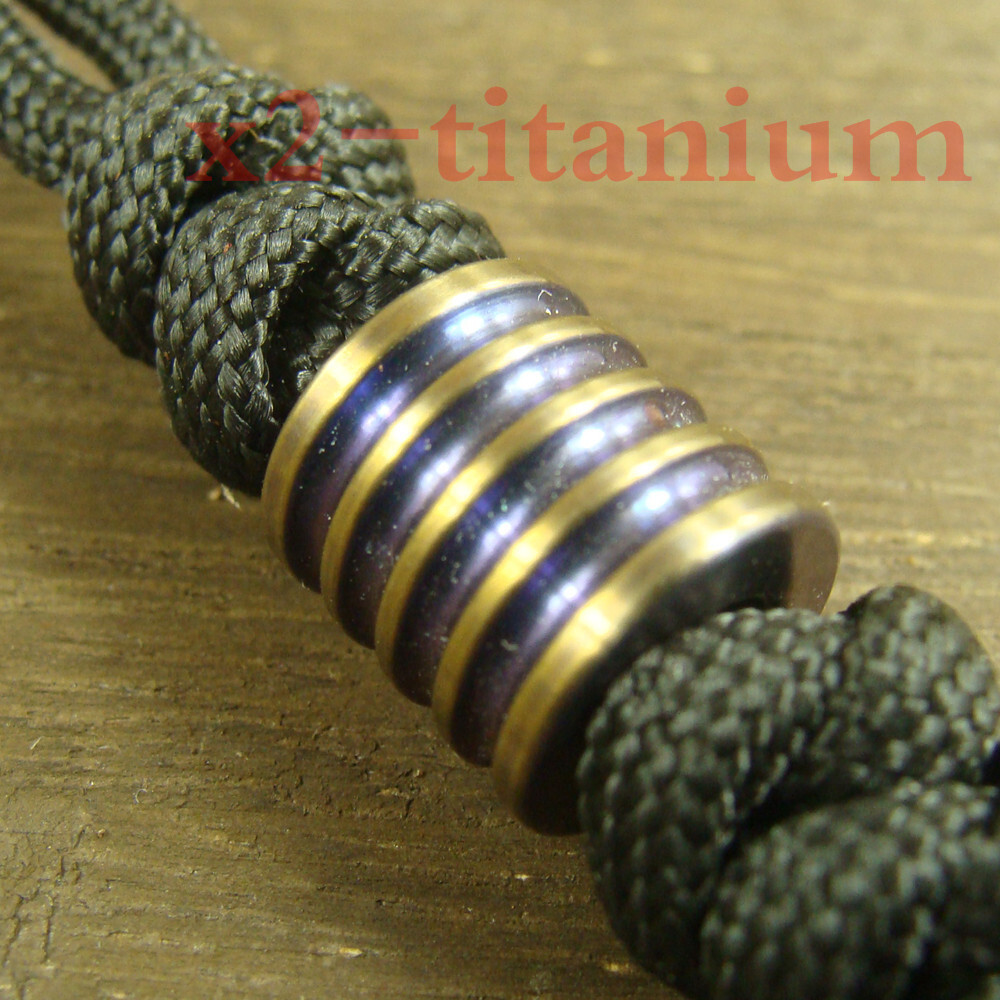 Titanium Blue/Brown EDC Pocket cool stick tool Lanyard bead anti-allergy XH450B