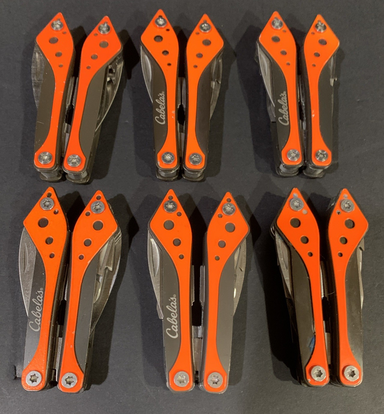 CABELA’S Multi Tool Stainless Tool Knife Cases Lot Of 7 W/6 Cases NEW & USED