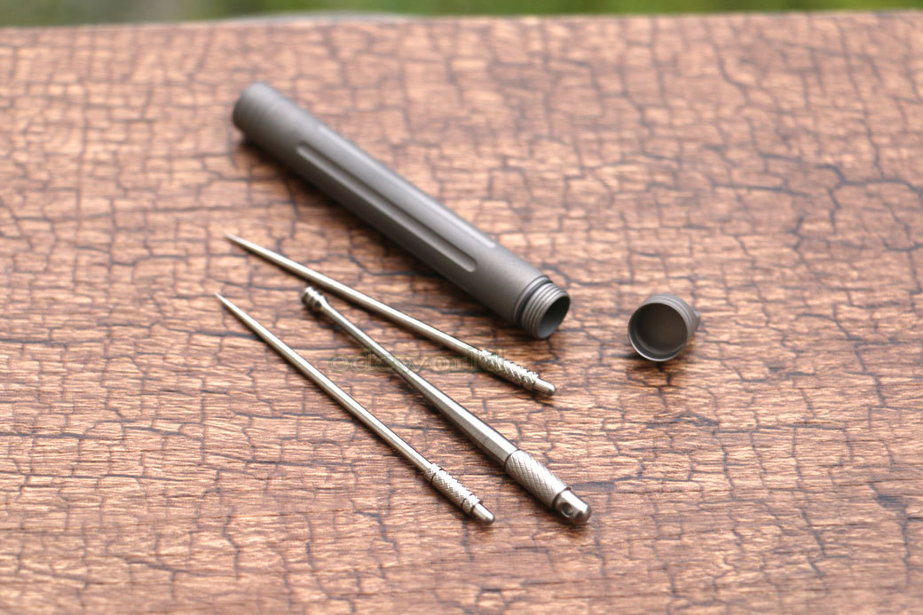 EDC Titanium Portable Outdoor Multi Tool Waterproof Pill Capsula Case Box