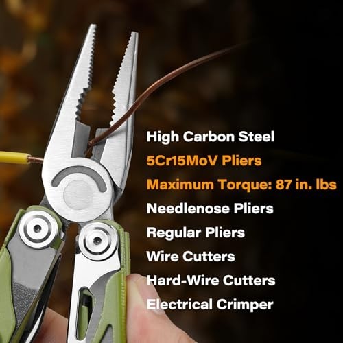 21-in-1 Multi Tool Pliers with Safety Lock, Spring-Action Scissors, Heavy-Duty S