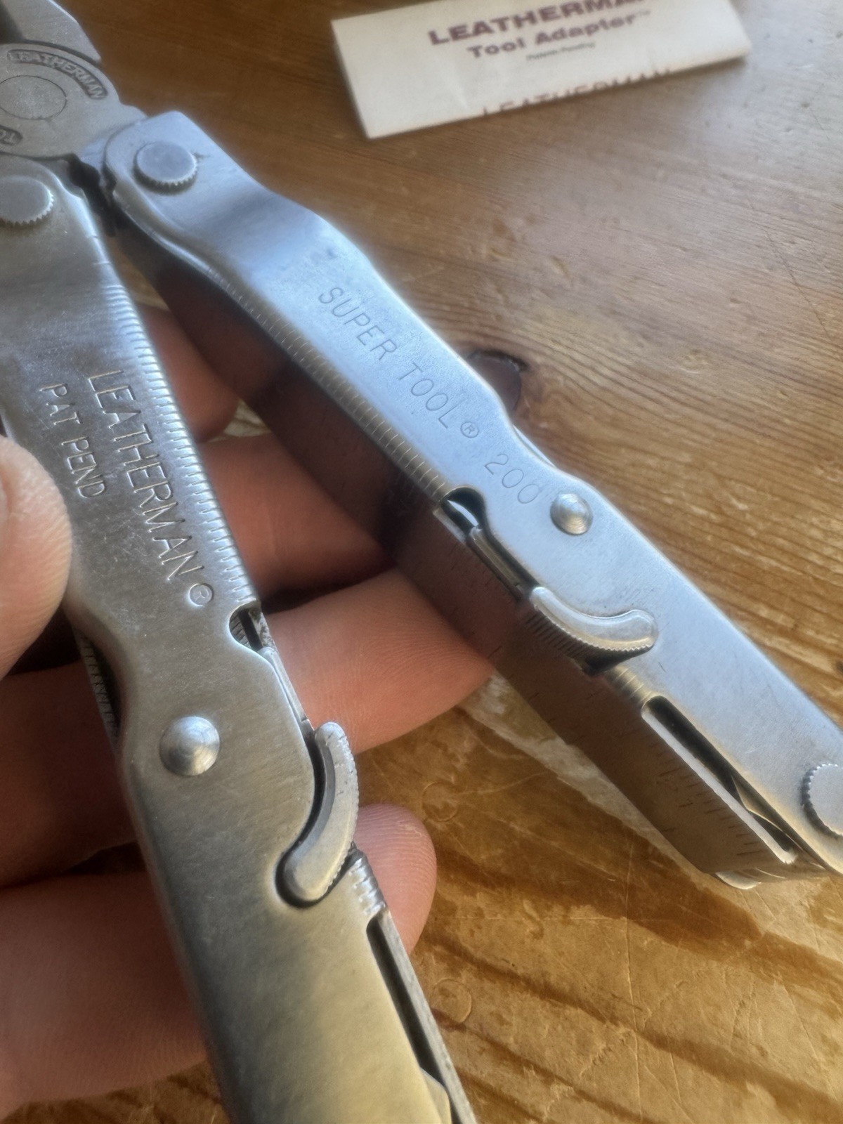 Leatherman Super Tool 200 w/ NOS Tool Adapter, Bits, Holder, Sheath
