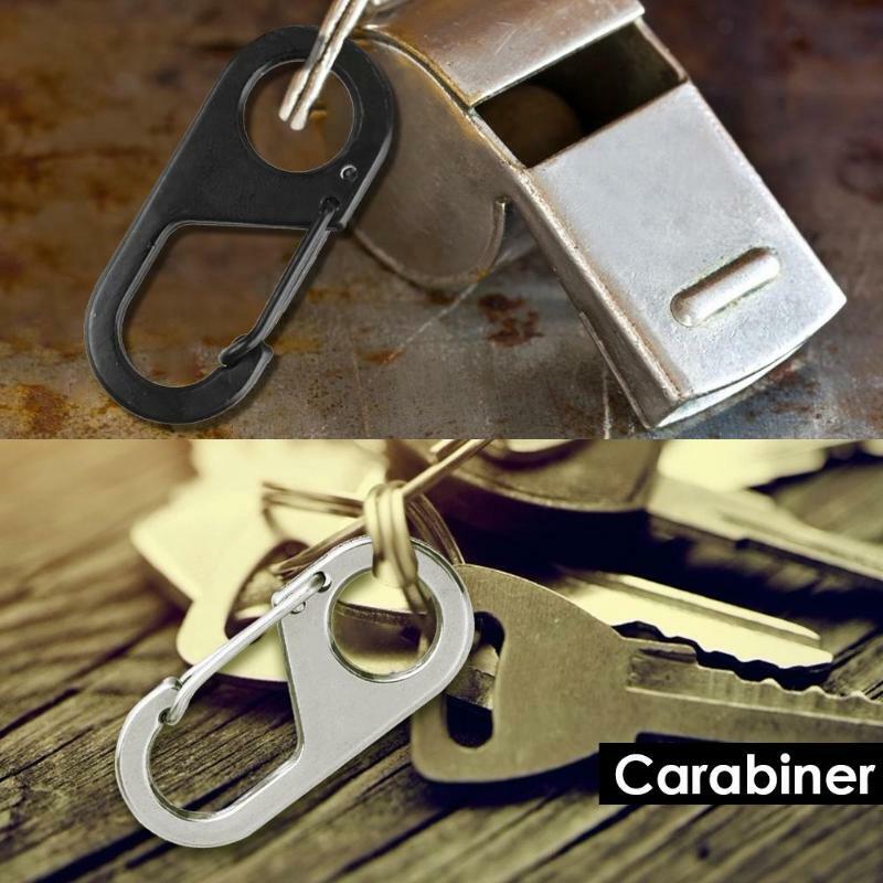 2pc Stainless Steel Carabiner Key Chain Clip Snap Hook Quickdraw Camping Keyring