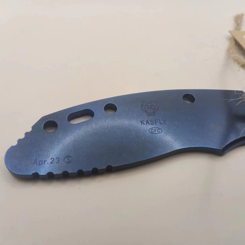 TC4 Titanium Alloy Blue Wave Pattern Handle Scale for Rick Hinderer XM18 3.5”