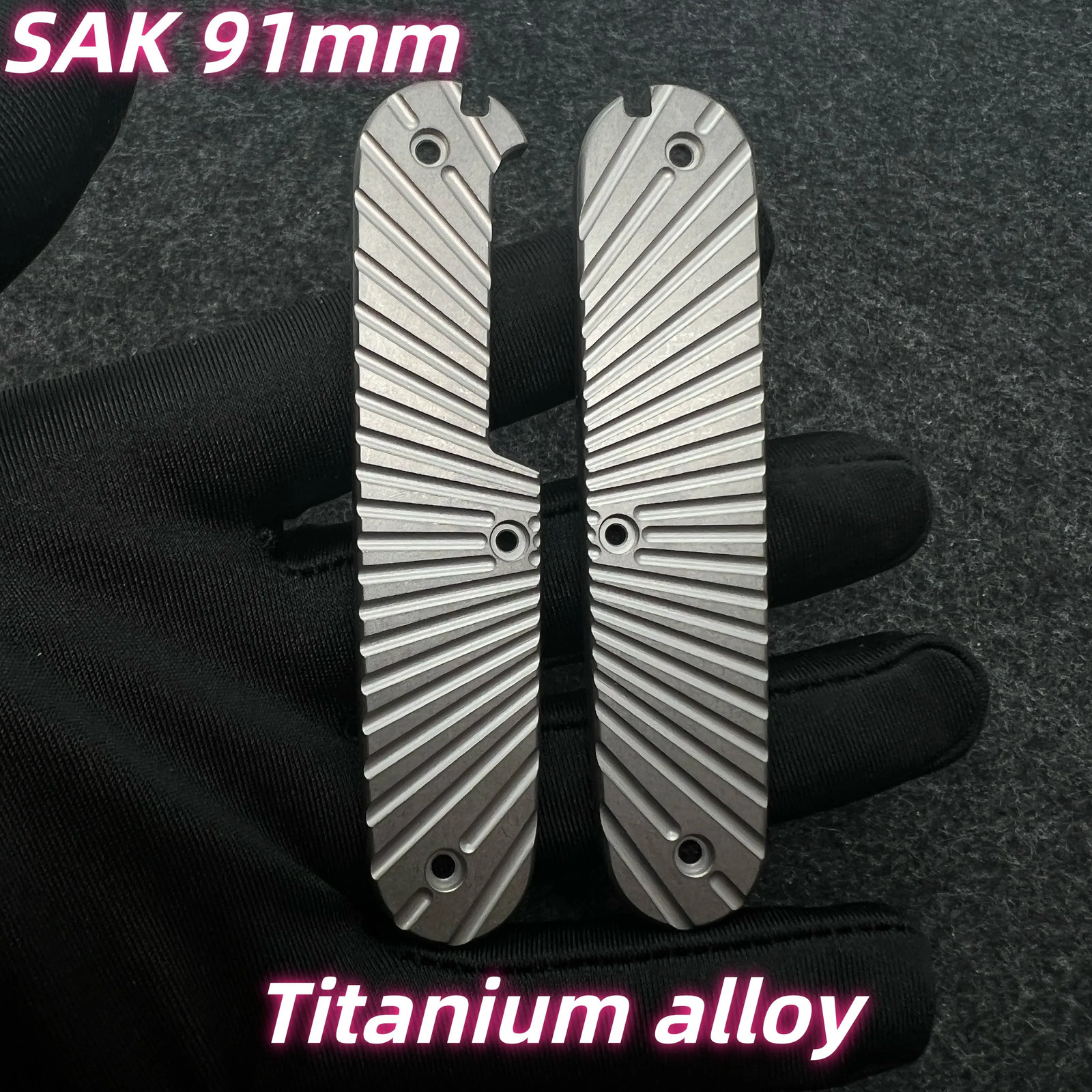 3 Layers Titanium Alloy Handle Grip Scales With Corkscrew For 91mm Victorinox