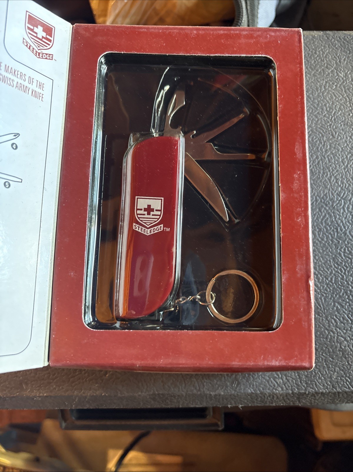 (9) Steeledge Multi-tool Keychain W/flashlight. Safety, Security Keychain NOS