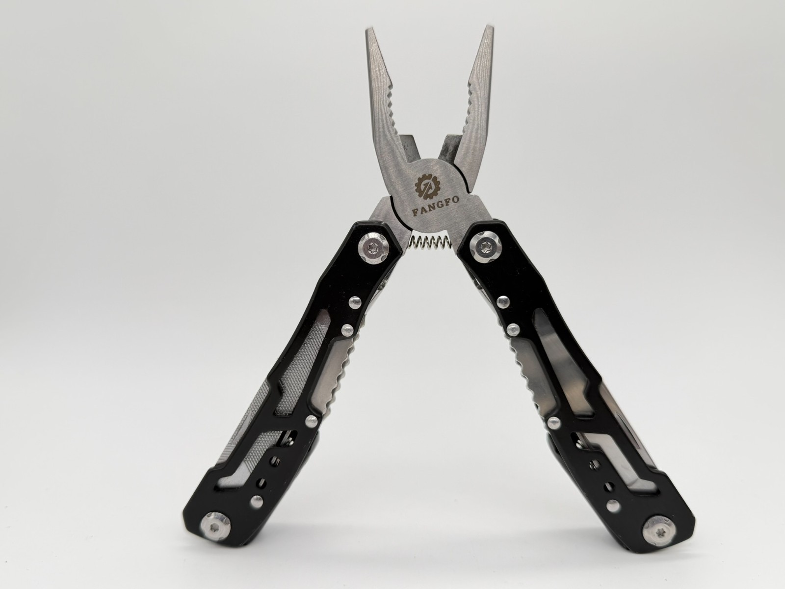 FANGFO 15-in-1 Multi-Tool Black Skeletonized Heavy Duty Pocket Pliers EDC Tool
