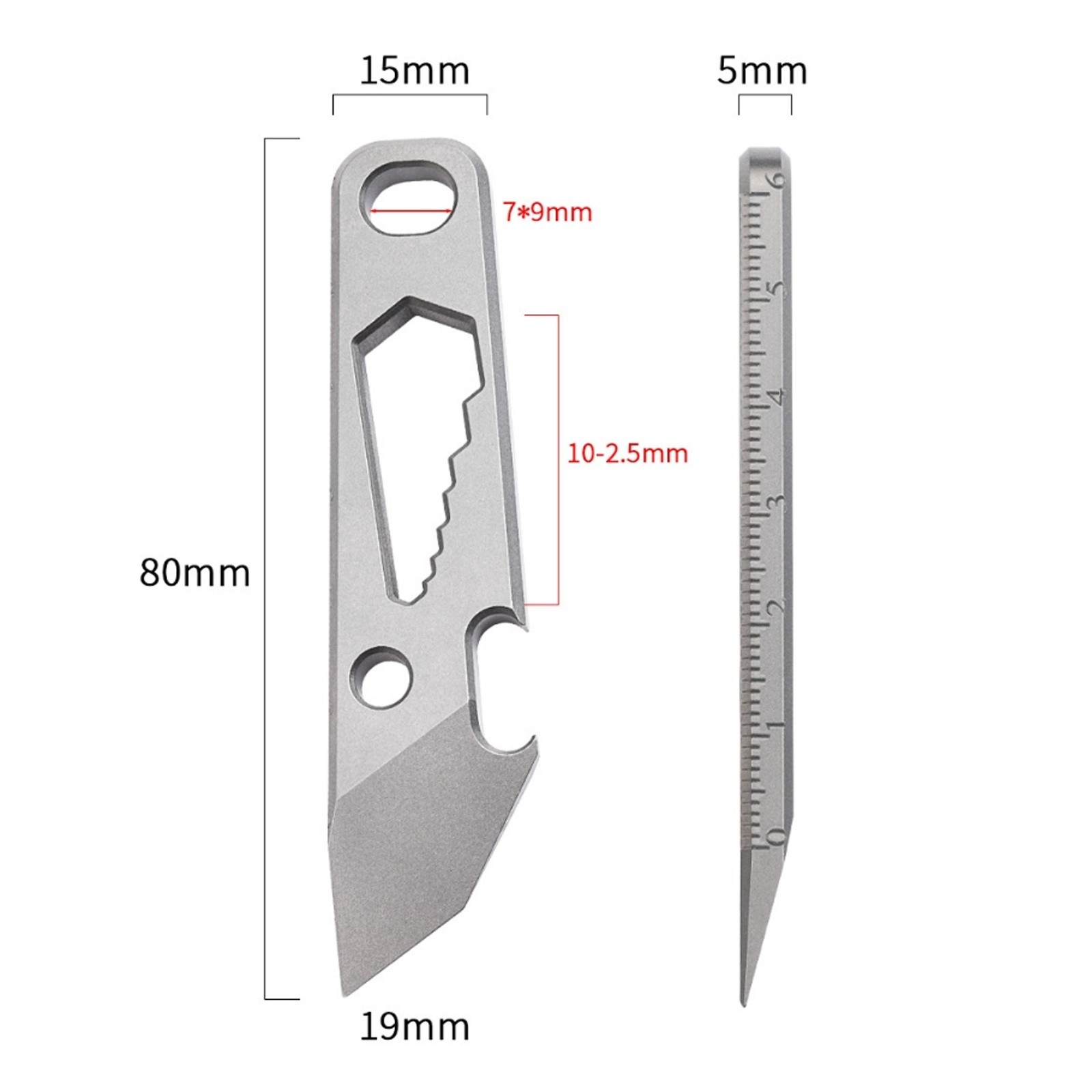 Titanium Alloy Mini Pry Bar Multi Tool Keychain Bottle Opener Cutter Pocket