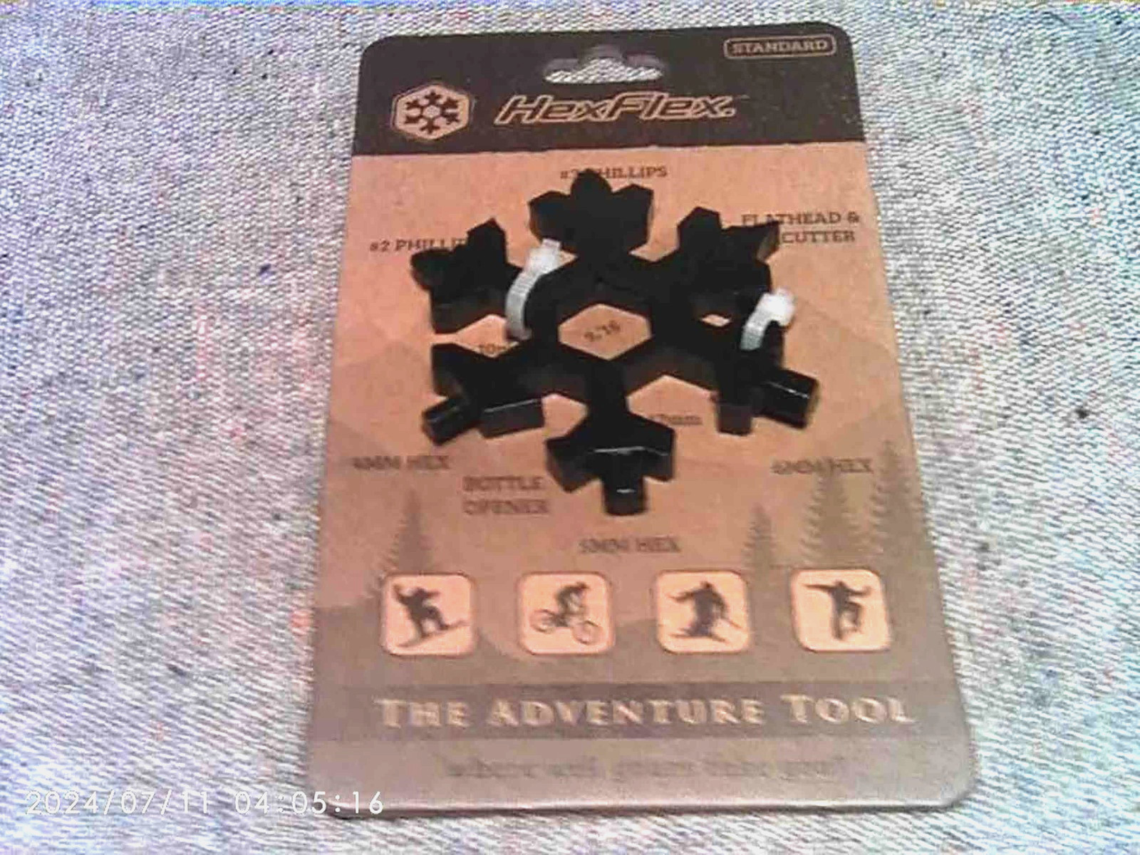 ADVENTURE MULTI-TOOL (15-in-1) HEXFLEX Standard Black “Snowflake Design”