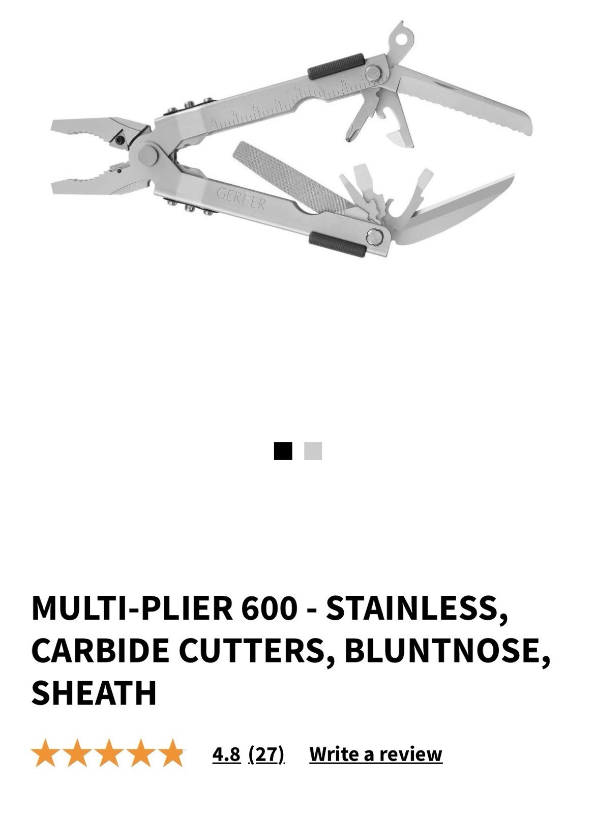 Gerber Multi-Plier 600 Blunt Nose G07500GN MP600 Stainless Carbide Cutters NEW