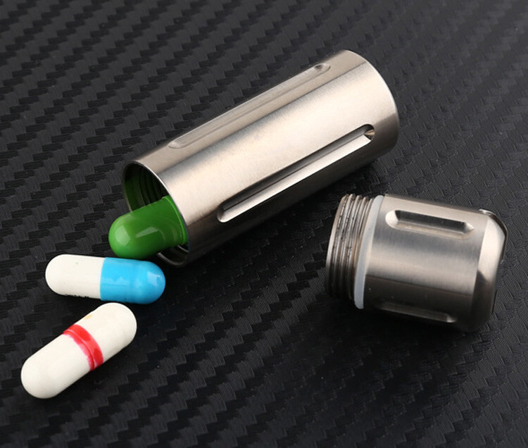 New Pure Titanium Mini Sealed Waterproof Pill Box Storage Pendant Box EDC Tools