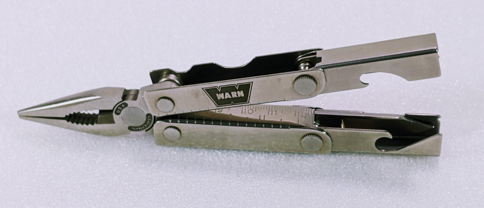 Leatherman Mini multi-tool w/ Embroidered nylon sheath, WARN promotional – RARE!