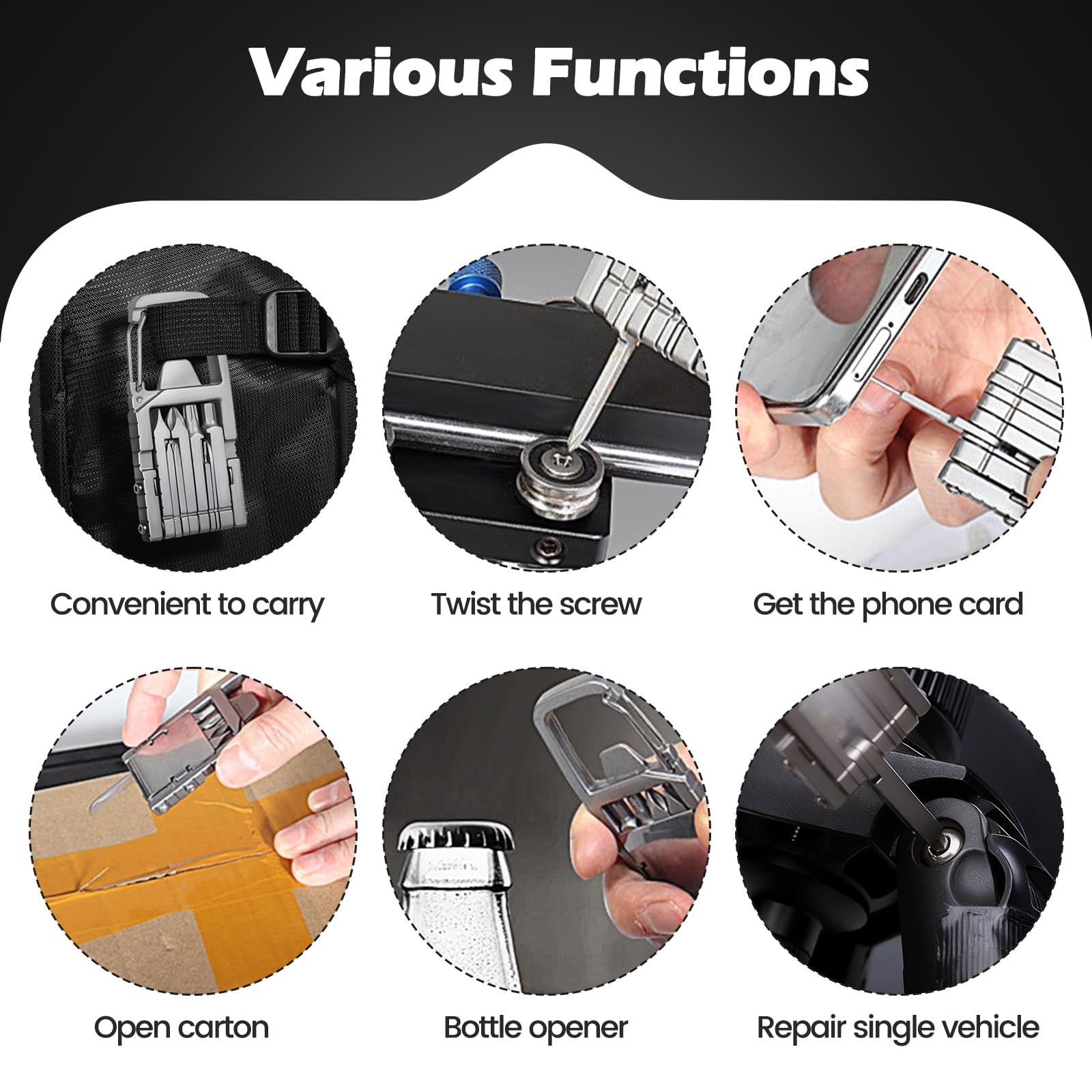 12-in-1 Mini Multitool Set, Portable Outdoor Keychain Multitool, Jawbreaker M…