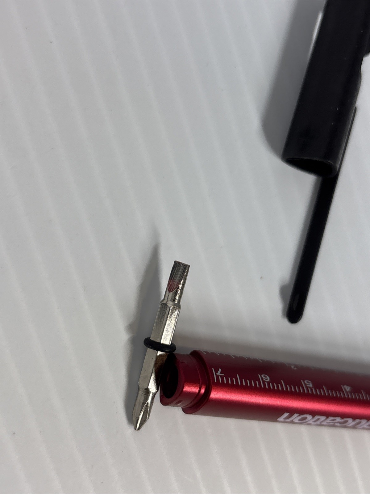 2 Red & Black Multi Tool Pen Screwdriver,level Ruler,ballpoint & Phone Holder