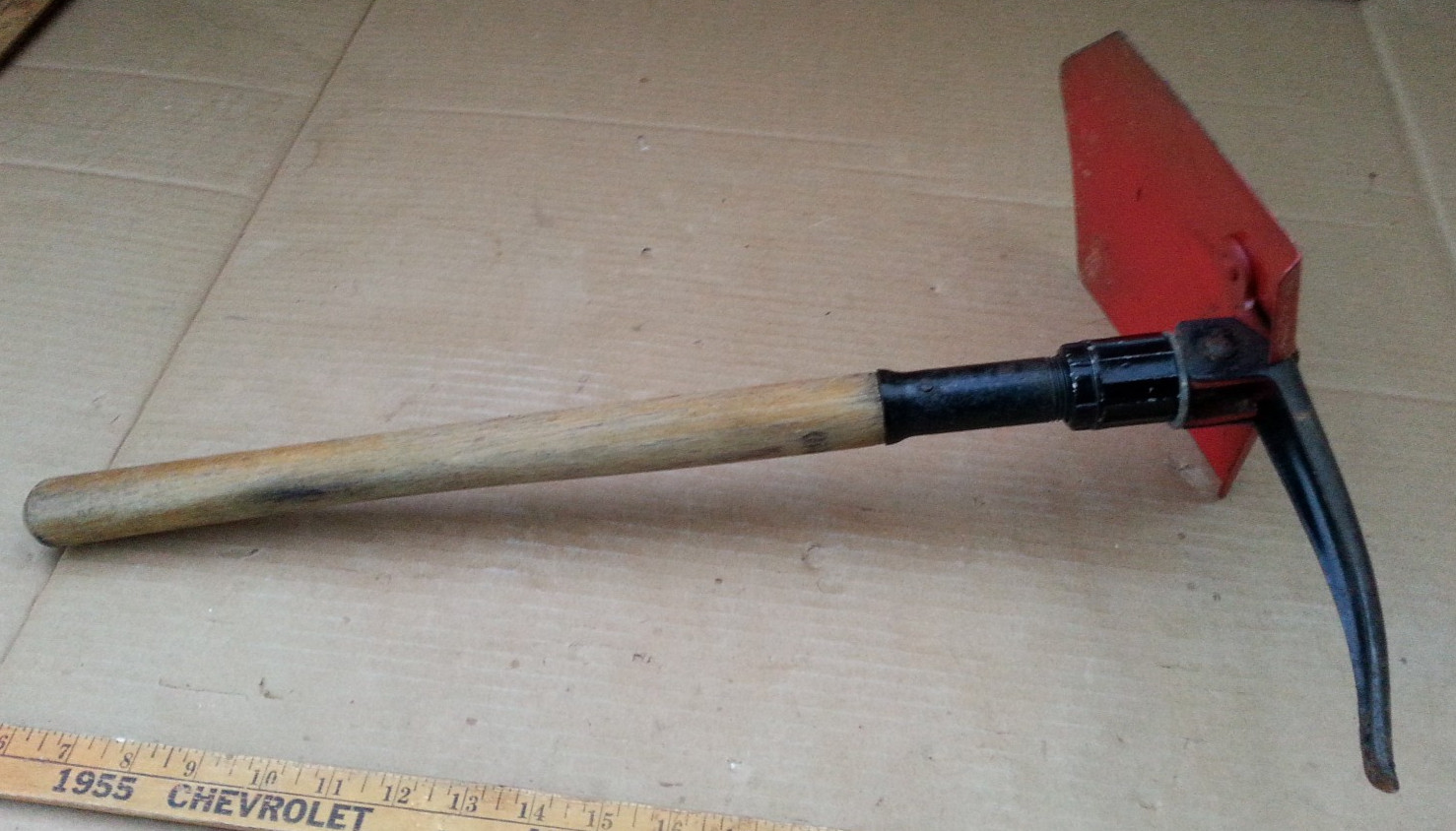 VINTAGE 3-IN-ONE PICK,HOE,SHOVEL FOLDING E-TOOL MADE IN JAPAN W/ORIGINAL LABEL!!