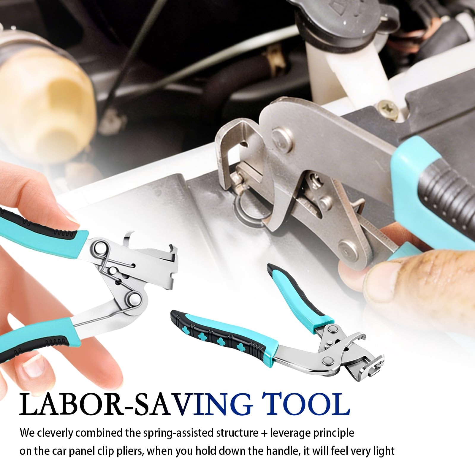2026 Upgrade Car Clip Pliers,Multi-Function 6.5*5.19*0.45 inch, Silver