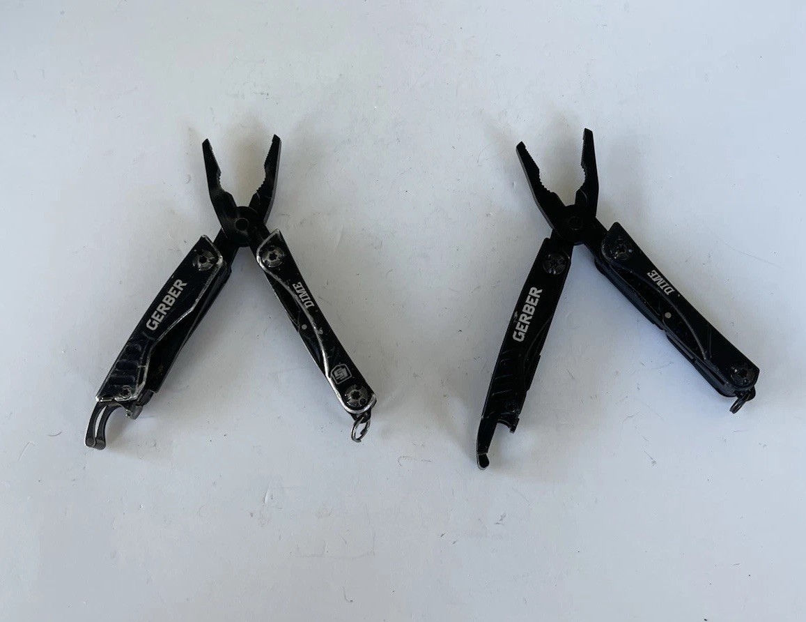 Lot 2 Gerber Dime Mini Multitools, Black, Plain Edge, Scissors, Fast Shipping!!!