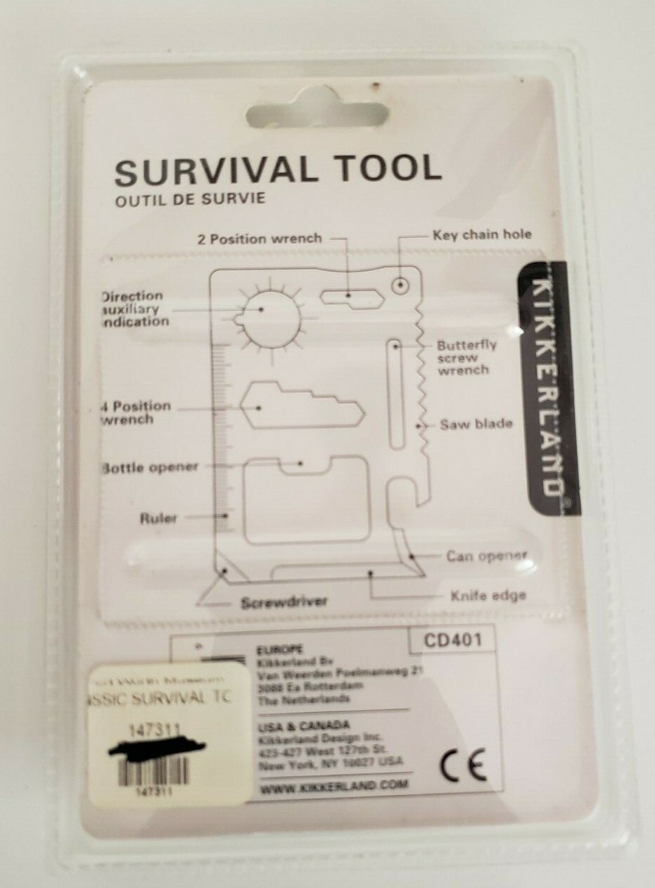 Kikkerland Stainless Steel Survival Tool with Pouch
