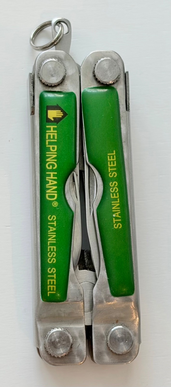 Helping Hand Folding Multitool 9-in-1 Pliers Knife Scissors Stainless Steel Case