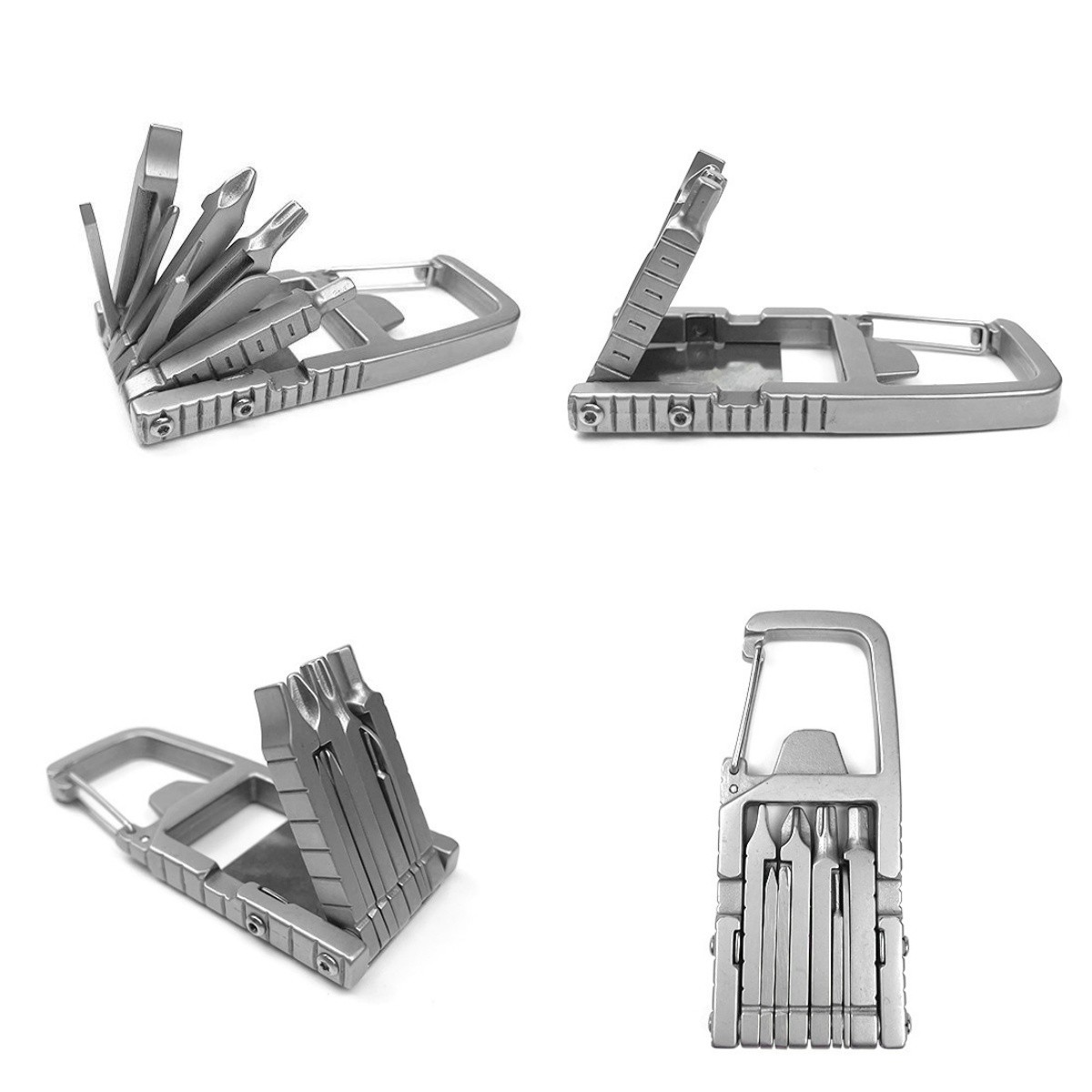 13-in-1 Multitool Keychain, Stainless Steel EDC Pocket Tool with Screwdrivers