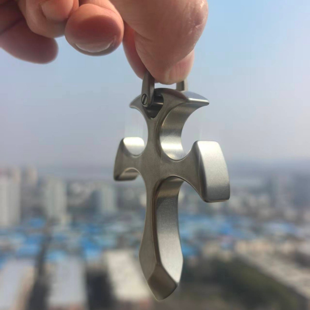EDC Pendant Defense equipment TC4 Titanium alloy Cross suit “Thickened 12mm”