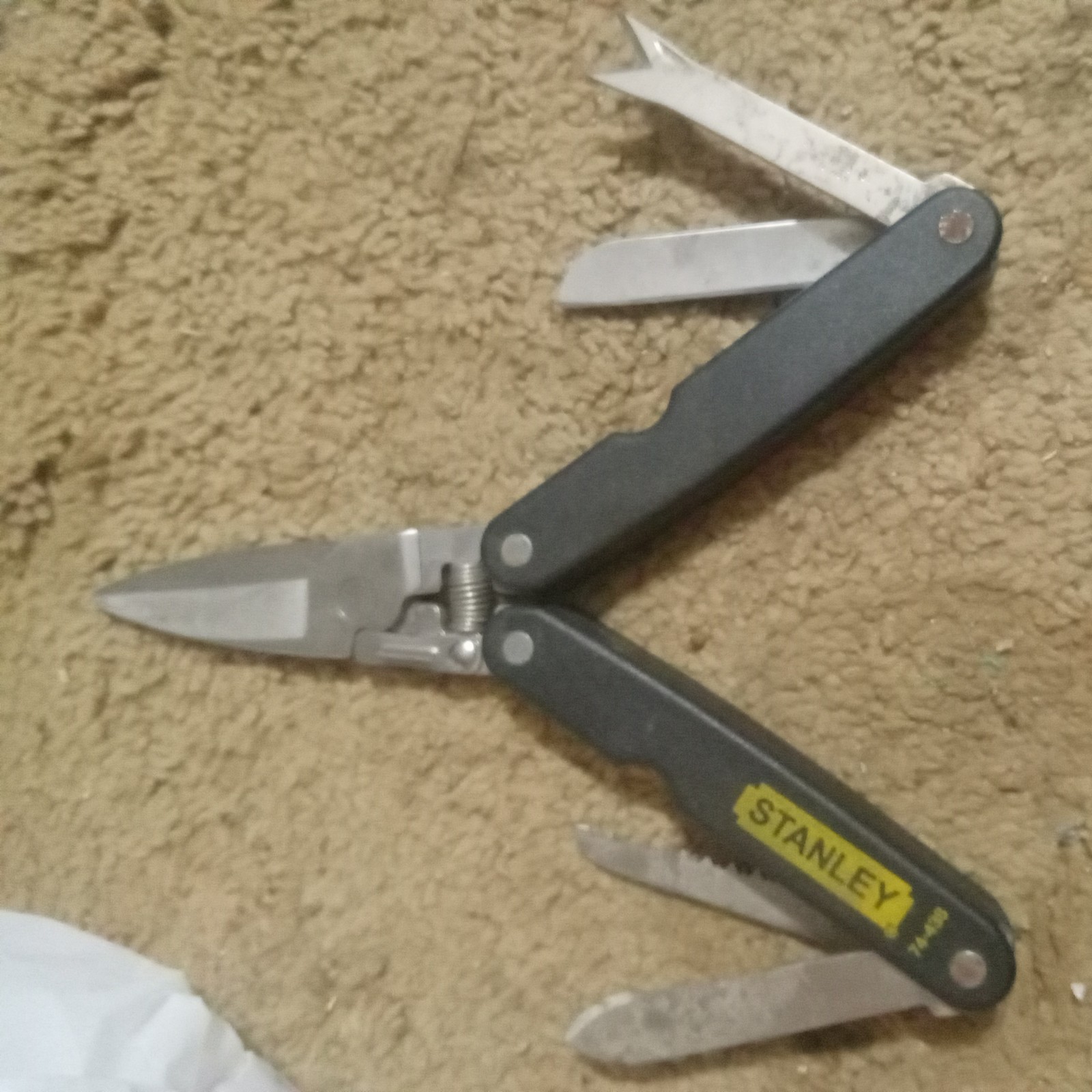 STANLEY 74-438 Folding Pocket Shears Multi Tool Stainless with Sheath