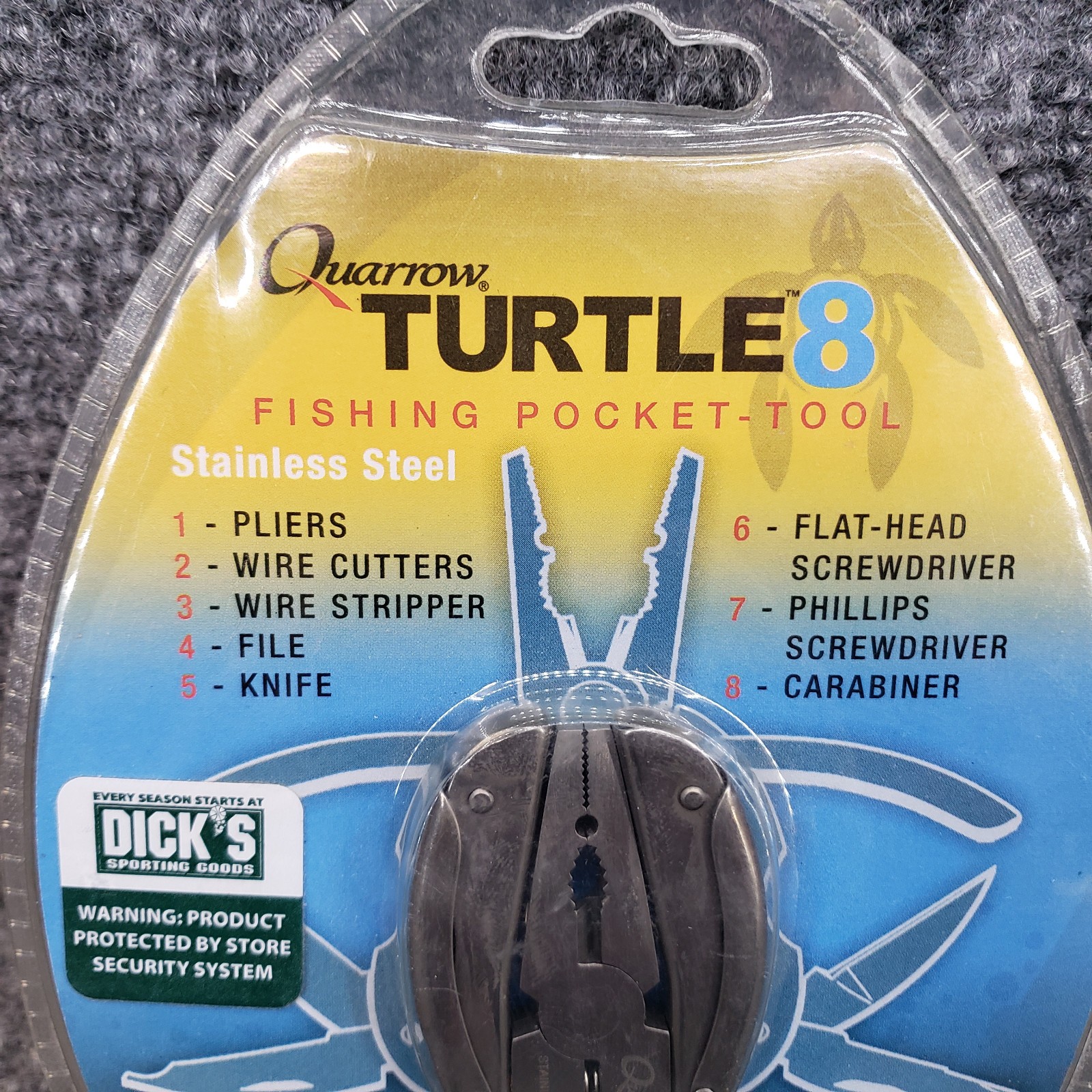 Quarrow Turtle 8 Pocket Tool Stainless Steel Folding Compact Design Fishing NEW