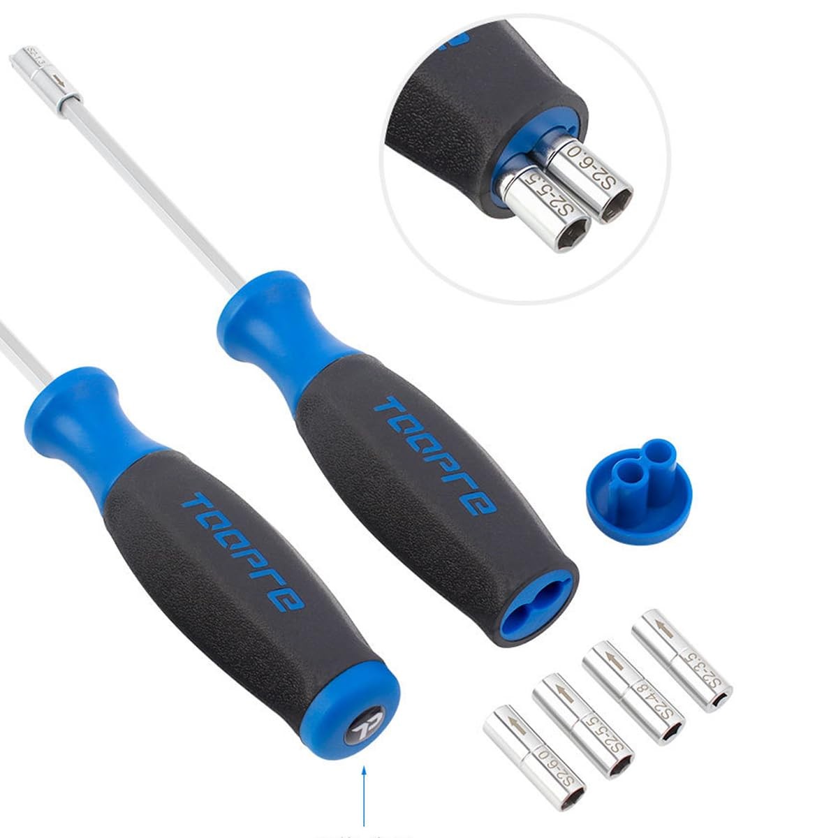 Bicycle Spoke Nipple Wrench, 5-in-1 Multi-Function Tool with Interchangeable …