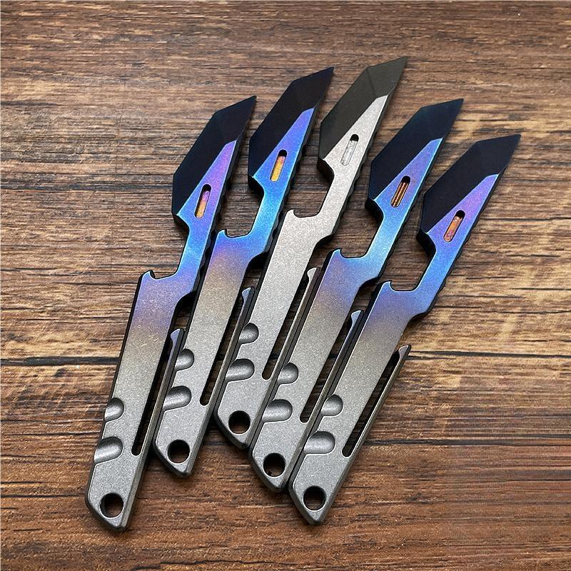 EDC Titanium Alloy Pry Bar Crowbar with Pocket Clip Bottle Opener Multi Tools