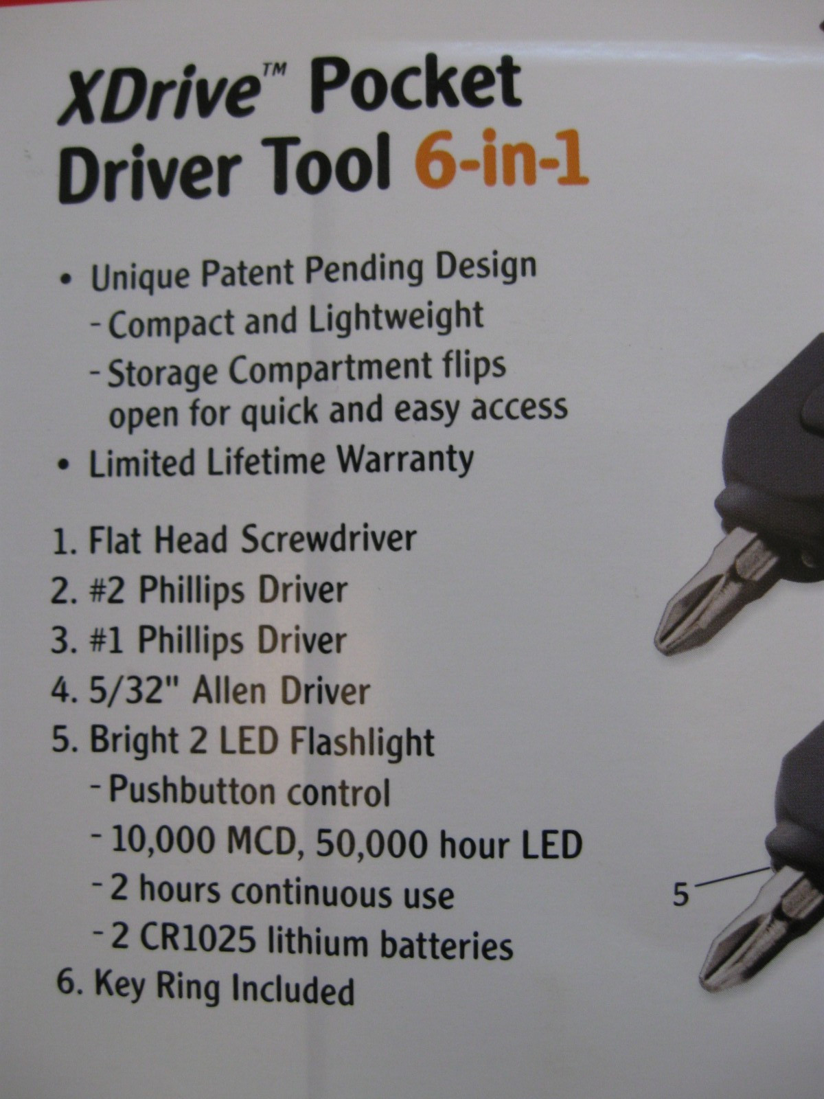 Swiss+Tech XDrive Pocket Driver 6-in-1 Tool – Key Chain – New